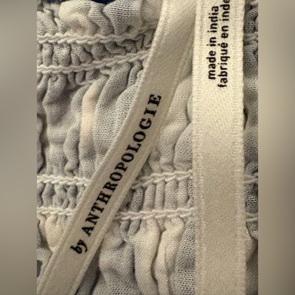 Anthropologie The Peregrine Midi Smocked Dress in blue gingham check - Picture 8 of 8